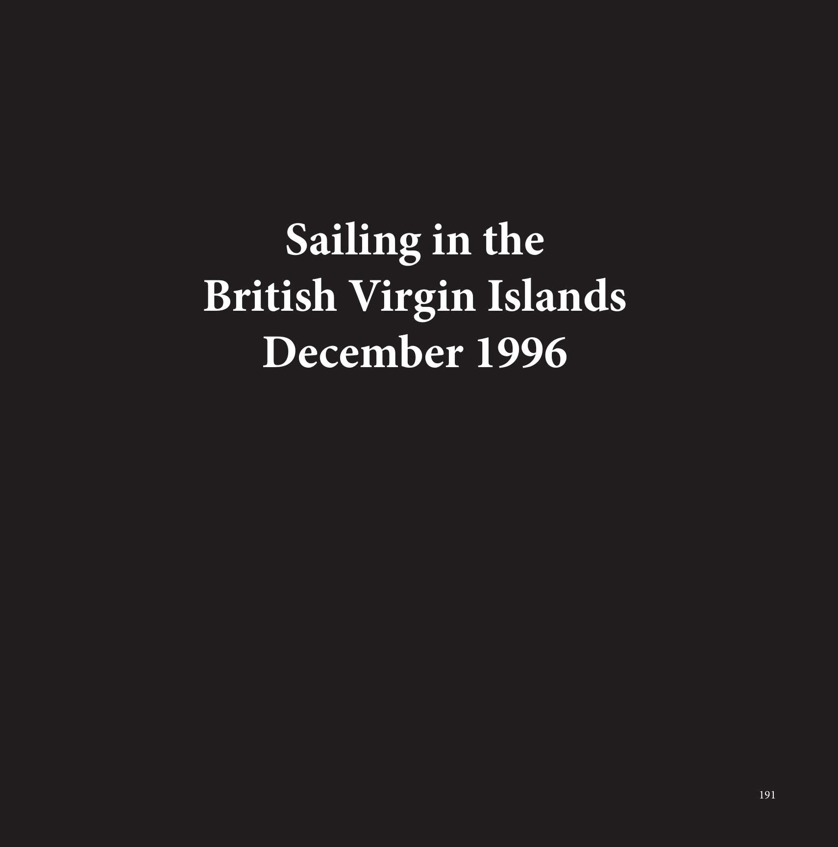 Sailing in the